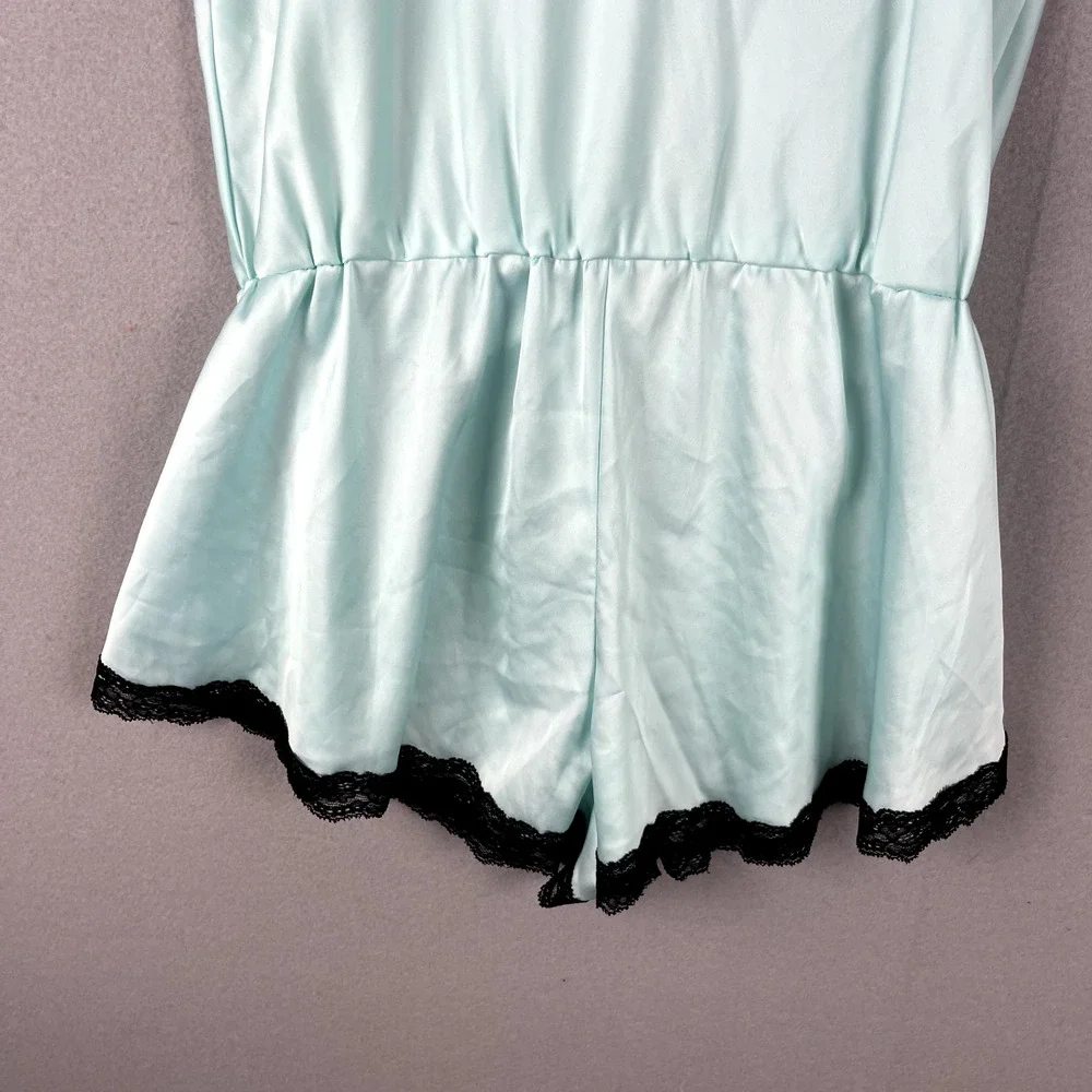 Kate Spade Satin Lingerie Romper Womens Medium Lace‎ Trim Fairy Dainty Delicate